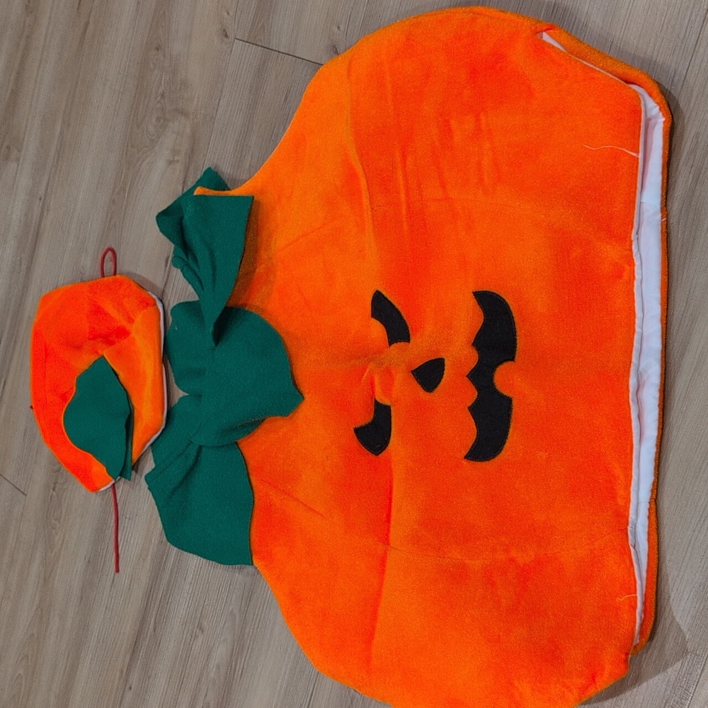 Kids Pumpkin Costume - Orange and Green 4T